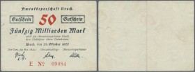 Deutschland - Notgeld - Württemberg: Urach, Amtskörperschaft, 50 Mrd. Mark, ohne Unterdruck, Reihe E (Reihe nicht bei Karau aufgeführt), Erh. III
