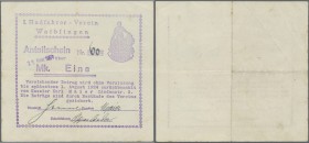 Deutschland - Notgeld - Württemberg: Waiblingen, I. Radfahrer-Verein Waiblingen, 1, 3, 5 Mark, o. D. - 1.8.1924, jeweils mit KN und 3 Unterschriften, ...