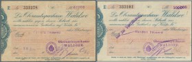 Deutschland - Notgeld - Württemberg: Waldsee, Oberamtssparkasse, gestempelte Eigenschecks, 50 Tsd., 100 Tsd. Mark, 16.8.1923, 200 Tsd. Mark, 21.8.1923...