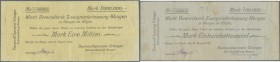 Deutschland - Notgeld - Württemberg: Wangen, Baumwollspinnerei Erlangen Betriebsabteilung Wangen, 100 Tsd. Mark, 13.8, 16.8.1923, 500 Tsd. Mark, 18.8....
