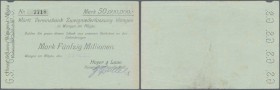 Deutschland - Notgeld - Württemberg: Wangen, Hoyer & Lavo KG, 50 Mio. Mark, 13.10.1923 (Datum gestempelt - nicht bei Karau), oben links kleiner Eckman...