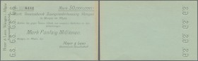 Deutschland - Notgeld - Württemberg: Wangen, Hoyer & Lavo KG, 50 Mio. Mark, o. D. und Unterschrift, mit Perforation, Erh. II