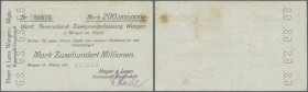 Deutschland - Notgeld - Württemberg: Wangen, Hoyer & Lavo KG, 200 Mio. Mark, 20.10.1923 (Datum gestempelt), Erh. III-