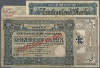 Deutschland - Länderscheine: großes Lot mit 78 Länderbanknoten, dabei u.a. 1000 Mark Württembergische Notenbank 1922, 50 Milliarden Mark Überdruck auf...