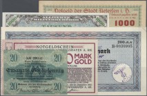 Deutschland - Sonstige: Lot mit 36 Banknoten, Steuergutscheinen und Notgeld, dabei 200 Reichsmark Steuergutschein I vom Januar 1940 (Ro.717), 1000 Mar...