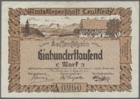 Deutschland - Notgeld - Württemberg: Leutkirch, Amtskörperschaft, 100, 500 Tsd., 1, 5, 10, 100 Mio., 1, 5, 10, 100, 500 Mrd., 1 Billion Mark, 20.8.192...