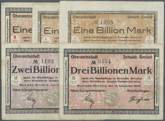 Deutschland - Notgeld - Württemberg: Schwäbisch Gmünd, Oberamtsstadt, 100 Tsd. (...