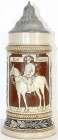 CHINA und Südostasien
China
Varia
Deutscher Bierhumpen mit Zinndeckel um 1900. Graf Waldersee zu Pferd. Höhe 25 cm. Graf Alfred von Waldersee (1832...