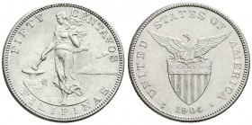 CHINA und Südostasien
Philippinen
Amerikanisch, 1898-1935
50 Centavos (1/2 Peso) 1904 S, San Francisco. gutes vorzüglich. Krause/Mishler 167.