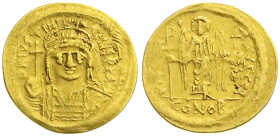 Byzantinische Goldmünzen
Kaiserreich
Justinian I., 527-565
Solidus zu 20 Siliquae 545/565, Constantinopel, 1. Offizin. 3,74 g. sehr schön. Sear 142...