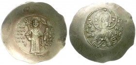 Byzantinische Goldmünzen
Kaiserreich
Manuel I. Comnenus, 1143-1180
Aspron Trachy ELEKTRON 1143/1180. Stehender Kaiser/Christusbüste. 4,22 g. Stempe...