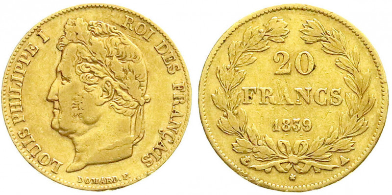 Ausländische Goldmünzen und -medaillen
Frankreich
Louis Philippe I., 1830-1848...