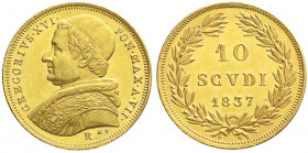 Ausländische Goldmünzen und -medaillen
Italien-Kirchenstaat
Gregor XVI., 1831-1846
10 Scudi 1837 R. 17,33 g. fast Stempelglanz. Friedberg 263.