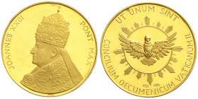 Ausländische Goldmünzen und -medaillen
Italien-Kirchenstaat
Johannes XXIII., 1958-1963
Goldmedaille o.J. v. R. Signorini. Brb. mit Tiara n.l./Fried...