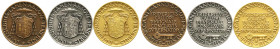 Ausländische Goldmünzen und -medaillen
Italien-Kirchenstaat
Sedisvakanz 1963
3 Medaillen 1963 von Savelli. Auf die Sedisvakanz. Gold 21,79 g. 750/1...
