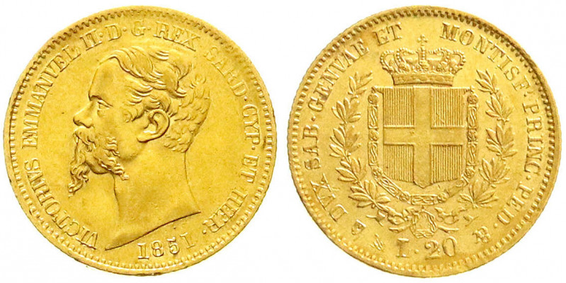 Ausländische Goldmünzen und -medaillen
Italien-Sardinien
Victor Emanuel II., 1...
