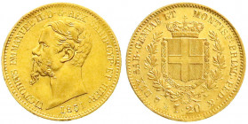 Ausländische Goldmünzen und -medaillen
Italien-Sardinien
Victor Emanuel II., 1849-1878
20 Lire 1851 P, Anker. 6,45 g. 900/1000. vorzüglich. Krause/...
