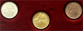 Ausländische Goldmünzen und -medaillen
Kroatien
Set mit 3 Medaillen (Entwürfe für die Kuna-Währung) der Slvonska Banka DD Osijek 1993 (signiert IK, ...