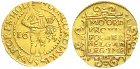 Ausländische Goldmünzen und -medaillen
Niederlande-Holland
Provinz 1581-1795
Dukat 1655, im Stempel geändert aus 1654. 3,47 g. gutes vorzüglich, se...