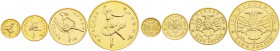 Ausländische Goldmünzen und -medaillen
Russland
Russische Republik, seit 1991
10, 25, 50, 100 Rubel Satz 1993 Russisches Ballett. 1/20, 1/10, 1/4 u...