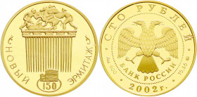 Ausländische Goldmünzen und -medaillen
Russland
Russische Republik, seit 1991
100 Rubel 2002. 150 Jahre Neue Eremitage in St. Petersburg/Kamm der S...