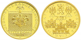 Ausländische Goldmünzen und -medaillen
Tschechische Republik
Seit 1993
2000 Kronen 2003. Spätrenaissance-Giebel in Slawonice. 6,22 g. Feingold. Im ...