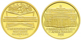 Ausländische Goldmünzen und -medaillen
Tschechische Republik
Seit 1993
2000 Kronen 2005. Spa Gebäude in L&aacute;zně Bohdaneč. 6,22 g. Feingold. Im...