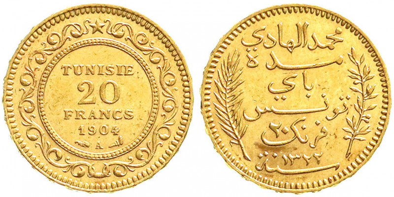 Ausländische Goldmünzen und -medaillen
Tunesien
Muhammad alHadi Bey, 1903-1906...