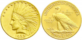Ausländische Goldmünzen und -medaillen
Vereinigte Staaten von Amerika
Unabhängigkeit, seit 1776
10 Dollars 1932, Philadelphia. Indian Head. 16,72 g...