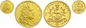 Altdeutsche Goldmünzen und -medaillen
Braunschweig-Wolfenbüttel
Ludwig Rudolph, 1714-1735
Dukat 1726. Kopf. n.r./Helm mit Helmzier springendes Ross...