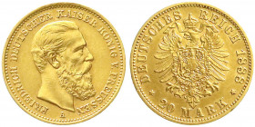 Reichsgoldmünzen
Preußen
Friedrich III., 1888
20 Mark 1888 A. vorzüglich. Jaeger 248.