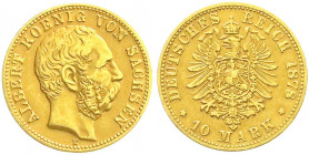 Reichsgoldmünzen
Sachsen
Albert, 1873-1902
10 Mark 1878 E. sehr schön. Jaeger 261.