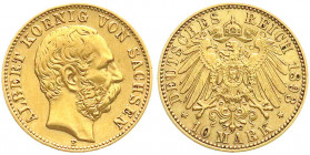 Reichsgoldmünzen
Sachsen
Albert, 1873-1902
10 Mark 1893 E. sehr schön. Jaeger 263.