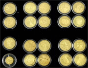 Lots von Goldmünzen und -medaillen
-1
20 moderne Goldmedaillen der Fa. Göde in Sammelschatulle. 19 X 3,11 g. 585/1000 und 1 X 1,55 g. 585/1000. Auf ...