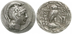 Altgriechische Münzen
Attika
Athen
Tetradrachme "neuen" Stils 118/117 v. Chr. Magistraten Ammonios und Kallias. 16,71 g. Stempelstellung 12 h. sehr...
