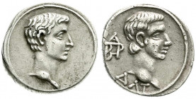 Altgriechische Münzen
Thrakia
Königreich Bosporus
Beckersche Fälschung einer Drachme, gemeinsam mit Tiberius. Silber 4,49 g. vorzüglich Exemplar de...