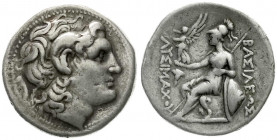 Altgriechische Münzen
Thrakia
Könige von Thrakien
Tetradrachme 301/281 v. Chr. Kopf des Alexander III. mit Ammonsgehörn/Athena sitzt l. auf Thron, ...