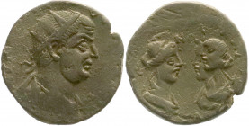Provinzialrömische Münzen
Kilikien
Seleukia am Kalykadnos
Bronzemünze 33 mm 253/260. Brb. r. mit Strahlenbinde/Büsten Apoll und Tyche gegenüber. 18...