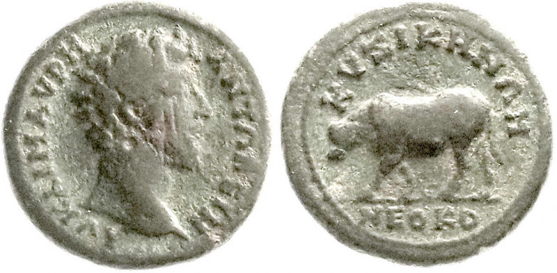 Provinzialrömische Münzen
Mysien
Kyzikus
Assarion 161/180. Kopf r./Rind l. 8,...