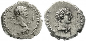 Provinzialrömische Münzen
Phönikien
Tyros
Tetradrachme 98/117. Belorb. Kopf r. neben Keule über Adler/Drap. Büste des Melquart r. 15,27 g. Stempels...