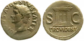 Römische Münzen
Kaiserzeit
Augustus 27 v. Chr. bis 14 n. Chr
Dupondius, posthum unter Tiberius 14/15. DIVVS AVGVSTVS PATER. Kopf mit Strahlenbinde ...