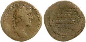 Römische Münzen
Kaiserzeit
Antoninus Pius, 138-161
Sesterz 145/161. Belorb. Brb. r./SECVND DECEM ANNALES COS IIII SC im Kranz. 23,67 g. Stempelstel...