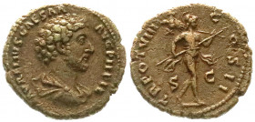 Römische Münzen
Kaiserzeit
Marcus Aurelius, 161-180
As, als Caesar, TR POT VIII = 153. Drap. Brb. r./TR POT VIII COS II SC. Mars steht r. 11,18 g; ...