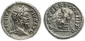 Römische Münzen
Kaiserzeit
Septimius Severus, 193-211
Denar TRP XI = 203. Bel. Kopf r./PM TRP XI COS III PP. Fortuna thront l. mit Füllhorn und Rud...