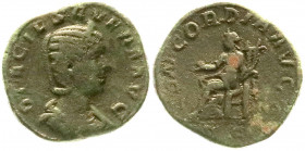 Römische Münzen
Kaiserzeit
Otacilia Severa, Gattin Philipp I. Arabs, gest. 249
Sesterz 244/249. Drap. Brb. r./CONCORDIA AVGG SC. Concordia thront l...