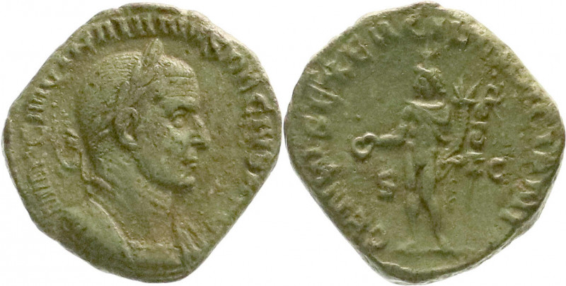Römische Münzen
Kaiserzeit
Trajan Decius, 249-251
Sesterz 249/251. Bel., drap...