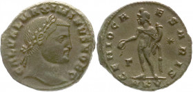 Römische Münzen
Kaiserzeit
Maximinus II. Daia, 305-313
Follis, als Caesar, 305/309, Cyzicus. 3. Offizin. Belorb. Kopf r./GENIO CAESARIS MKV. Genius...