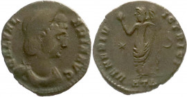 Römische Münzen
Kaiserzeit
Galeria Valeria, gest. 315, Gattin des Galerius
Follis 310, Heracleia. Drap. Büste r./VENERI VICTRICI HTD. Venus steht l...