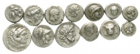 Lots antiker Münzen
Griechen
Schöne Sammlung von 13 versch. Beckerschen Fälschungen zu griech. Silbermünzen von Makedonien, Epirus, Mytilene, etc. s...