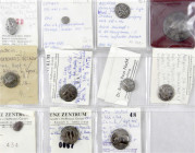 Lots antiker Münzen
Griechen
11 griech. Silbermünzen. Vom Obol bis zum Stater. U.a. pers. Siglos, Lydien 1/6 Stater, Korinth Stater, Kroton Stater, ...